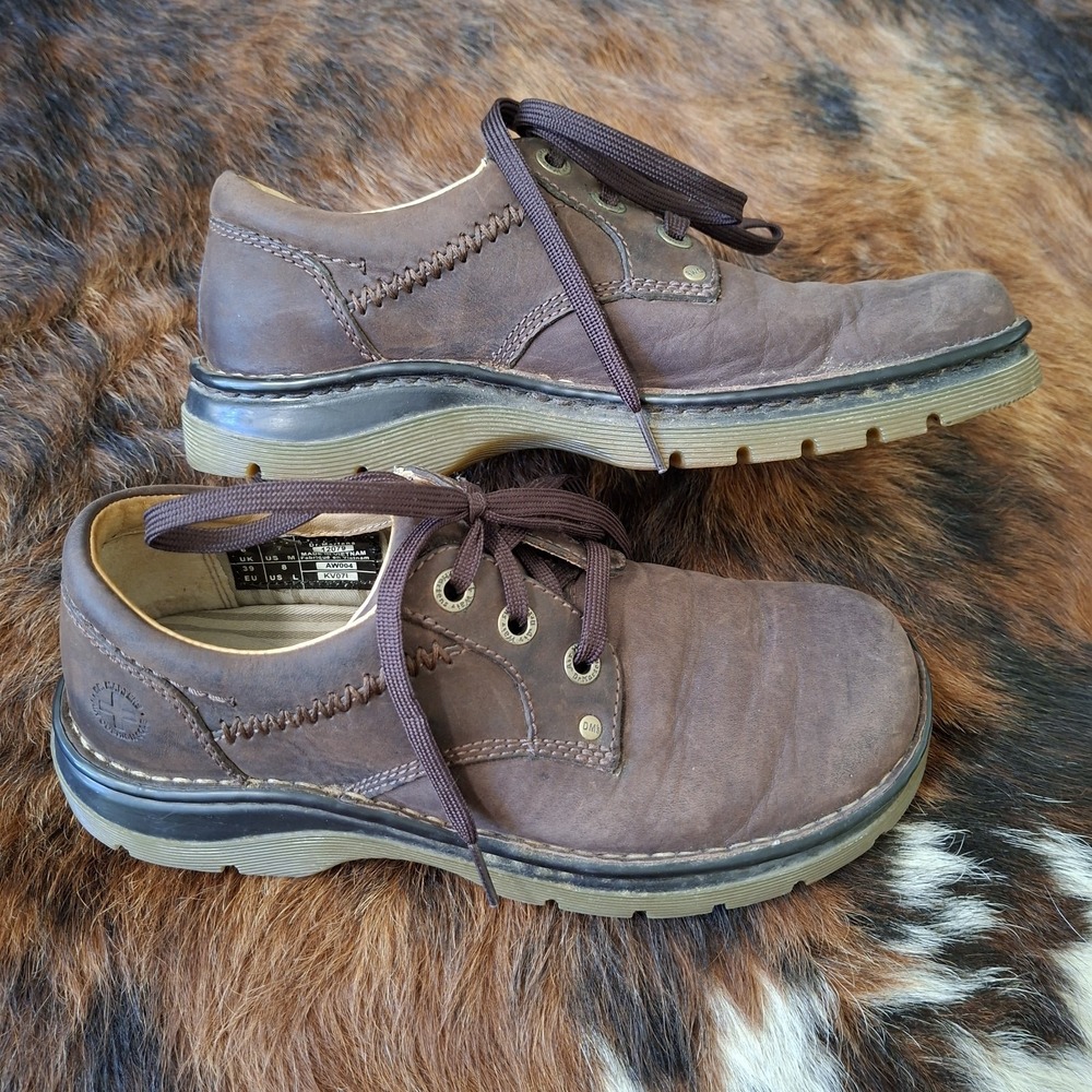 Dr Martens Ordell Oxford Mens 7 Womens 8 Brown Leather Lace Up Shoe AW004